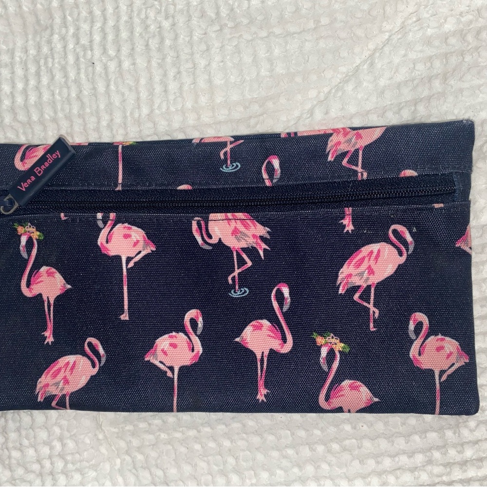 Vera Bradley Navy Flamingo Print Pouch